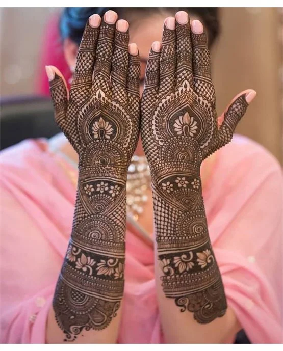 Dainty Silhouette And Hook Covering Stylish Full Hand Mehndi Design